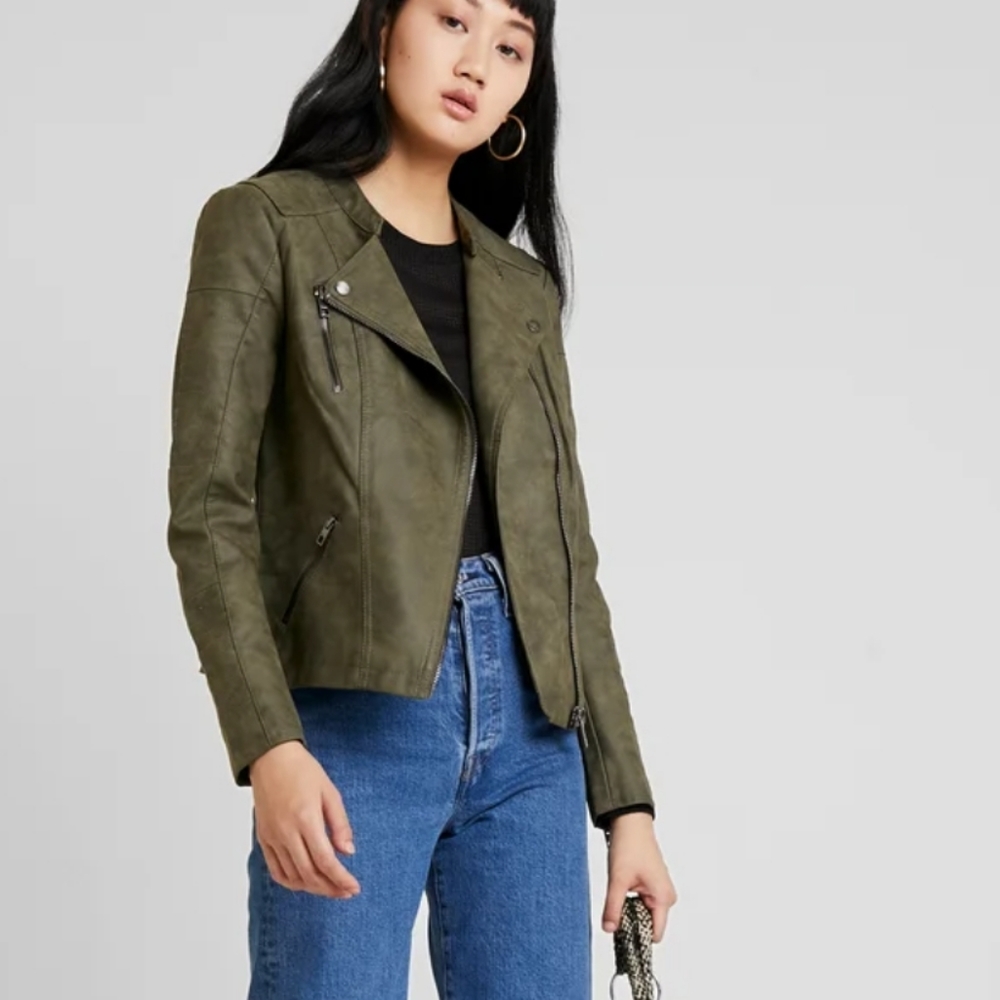 Only faux leather biker jacke